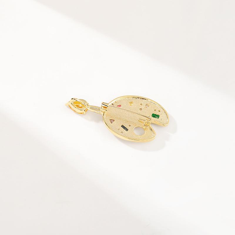 Bo Xin Yun Zirconia Color Palette Brooch - Creative Art Gift Pin & Clothing Accessory Corsage.