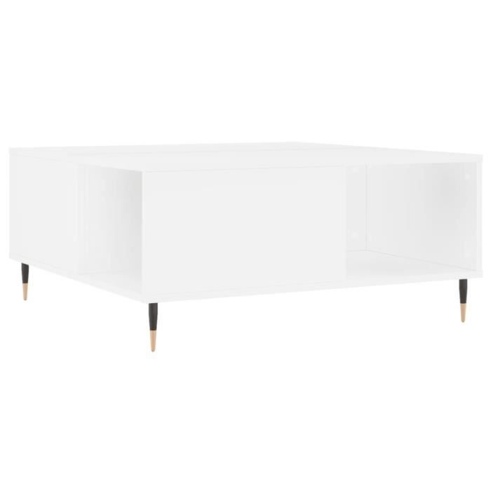 VidaXL Coffee Table White 80x80x36.5 Cm Engineered Wood 830772