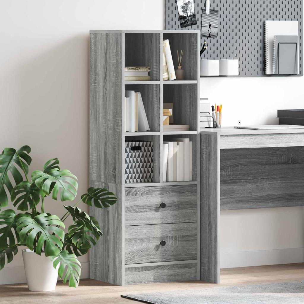 Highboard with Drawers Grey Sonoma 45.5 x 34 x 127 cm