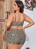 2025 New Plus Size Women's High-Waisted Three-Piece Split Bikini Swimwear
