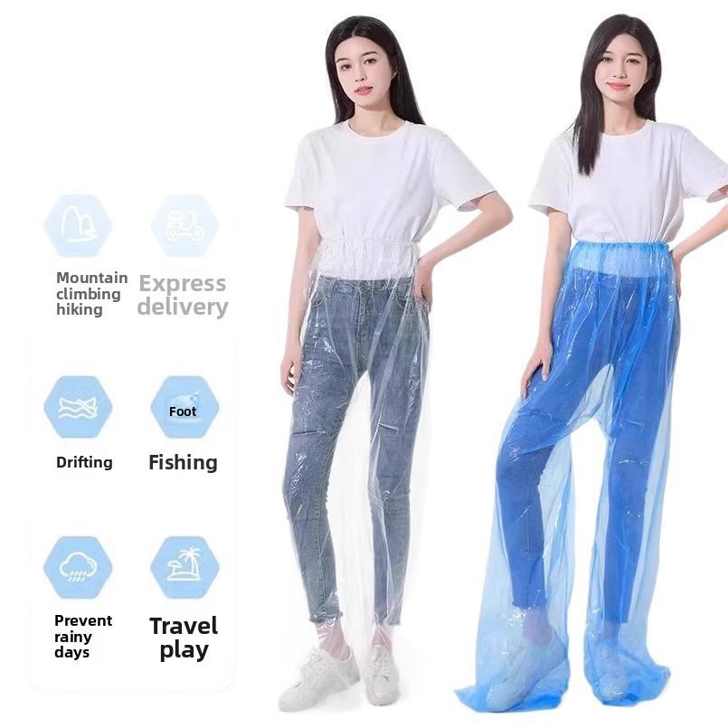Waterproof and Thickened Disposable Foot Wrapped Rain Pants