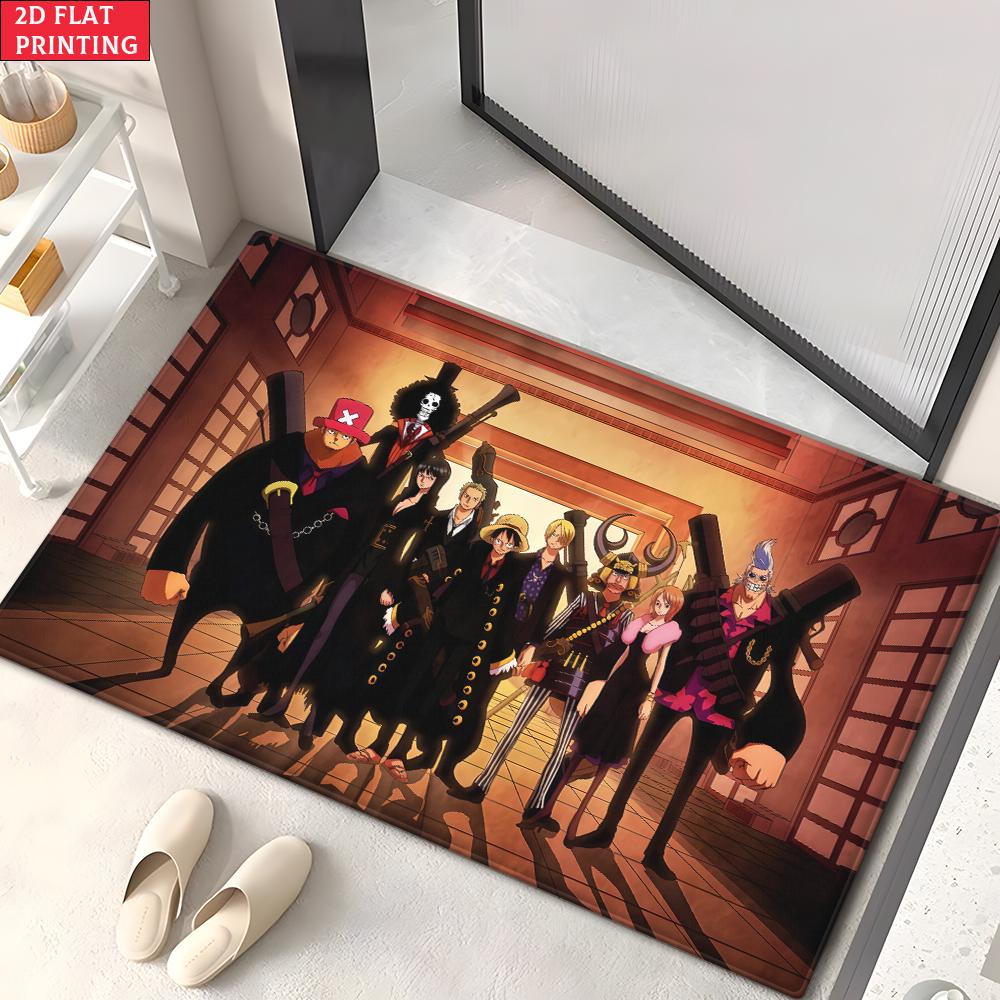 

Anime Pirate Crew Battle Doormat, Cartoon Fire & Ice Non-slip Floor Mat, Decorative Entrance Rug for Home Living Room Bedroom 40x60cm(15x23 in)