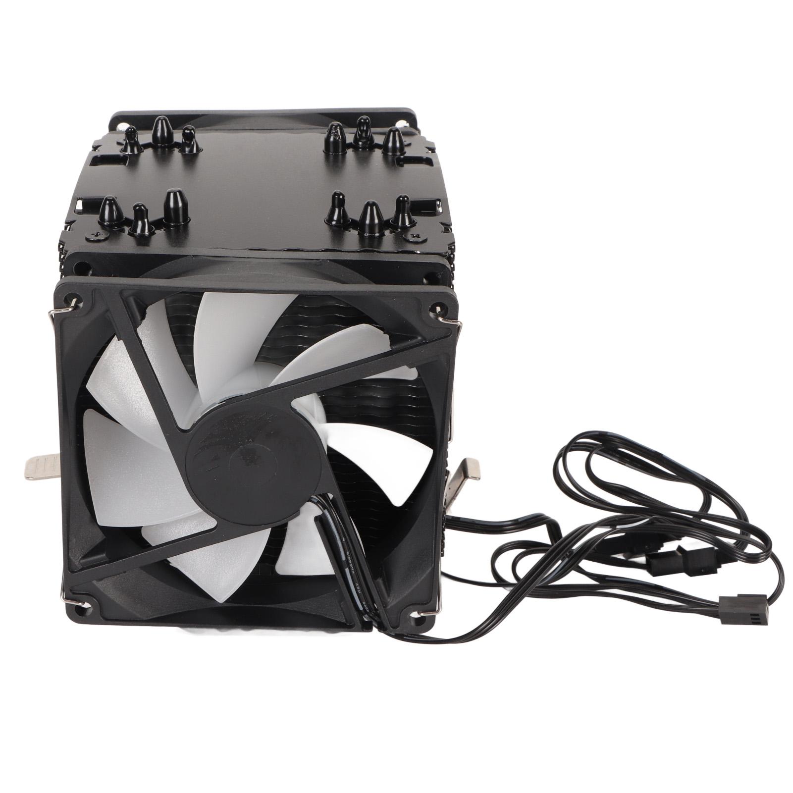 

9 см процессорный кулер двойная башня 6 медных тепловых трубок 3 провода 3 вентилятора цветной свет компьютерный процессор охлаждения вентиляторы