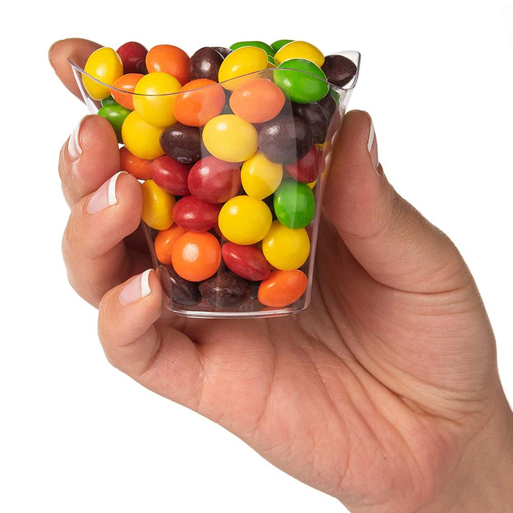 50PCS Reusable Appetizer Cups 135ml Plastic Dessert Cups Yogurt Mousses Pudding Container Tableware Party Festival Decor
