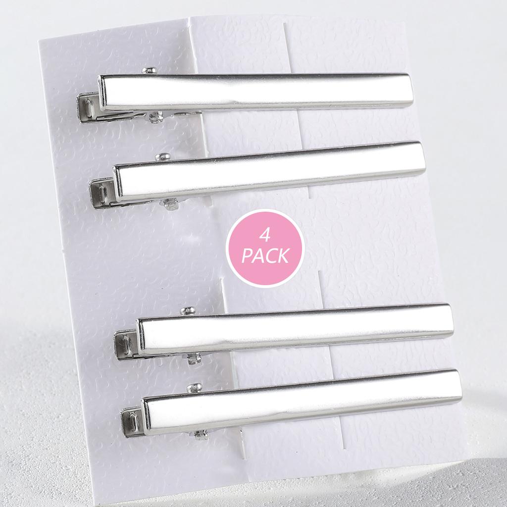 4/24Pcs Silver Y2k Hair Clips for Women Hollow Out Metal Duckbill Clip Gilrs Hairpins Side Clips Styling Girls Hair Accessories