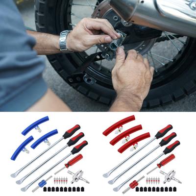 Motorcycle Tire Repair Tool Set with 3 Tire Spoons & Wheel Rims Protectors Steel Tire Changing Tool Set Simple Operate