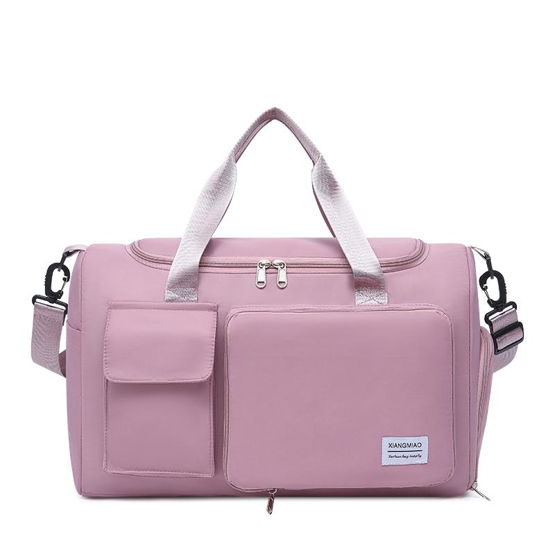 

Спортивная складная сумка для фитнеса на открытом воздухе, дорожная сумка на короткие расстояния, сумка для раздельного хранения сухих и влажных вещей, сумки для обуви, багажная сумка фиолетовый/розовый