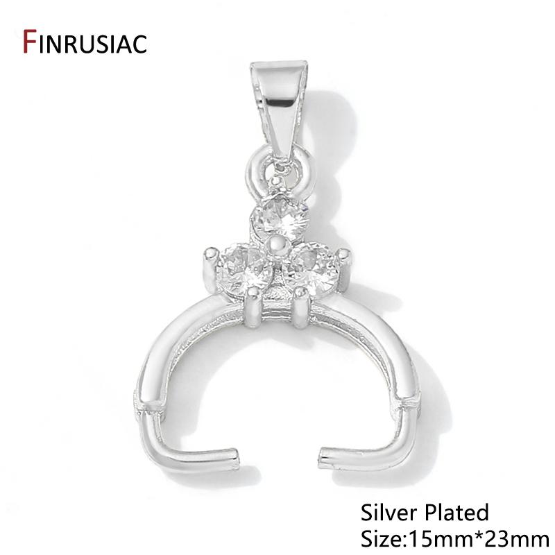 

14/18K Gold Plated Brass Inlaid Zircon Pendant Pinch Bail For Necklace Making,Bailes for Jewelry,DIY Jewelry Making Accessories 3 pieces