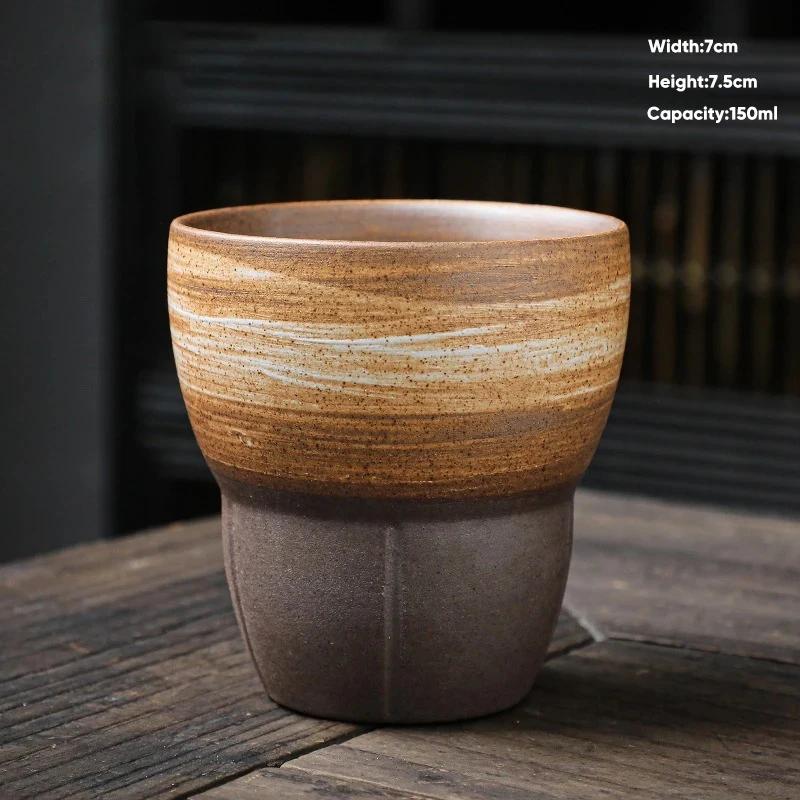 150ml Japanese Ceramic Coffee Cup Pottery Espresso Cups Vintage Kung Fu Tea Cup Office and Household Water Mug Wholesale