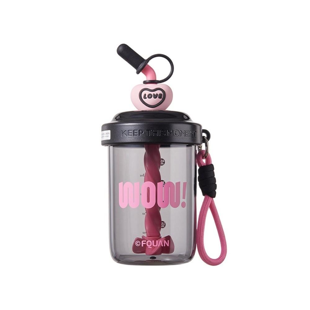 Leak-proof Stirring Cup With Straw Drinking Cup Cute 580ML Water Bottles  Fruit Juice