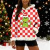 Women's Christmas  Print Contrasting Loose Casual Hoodie