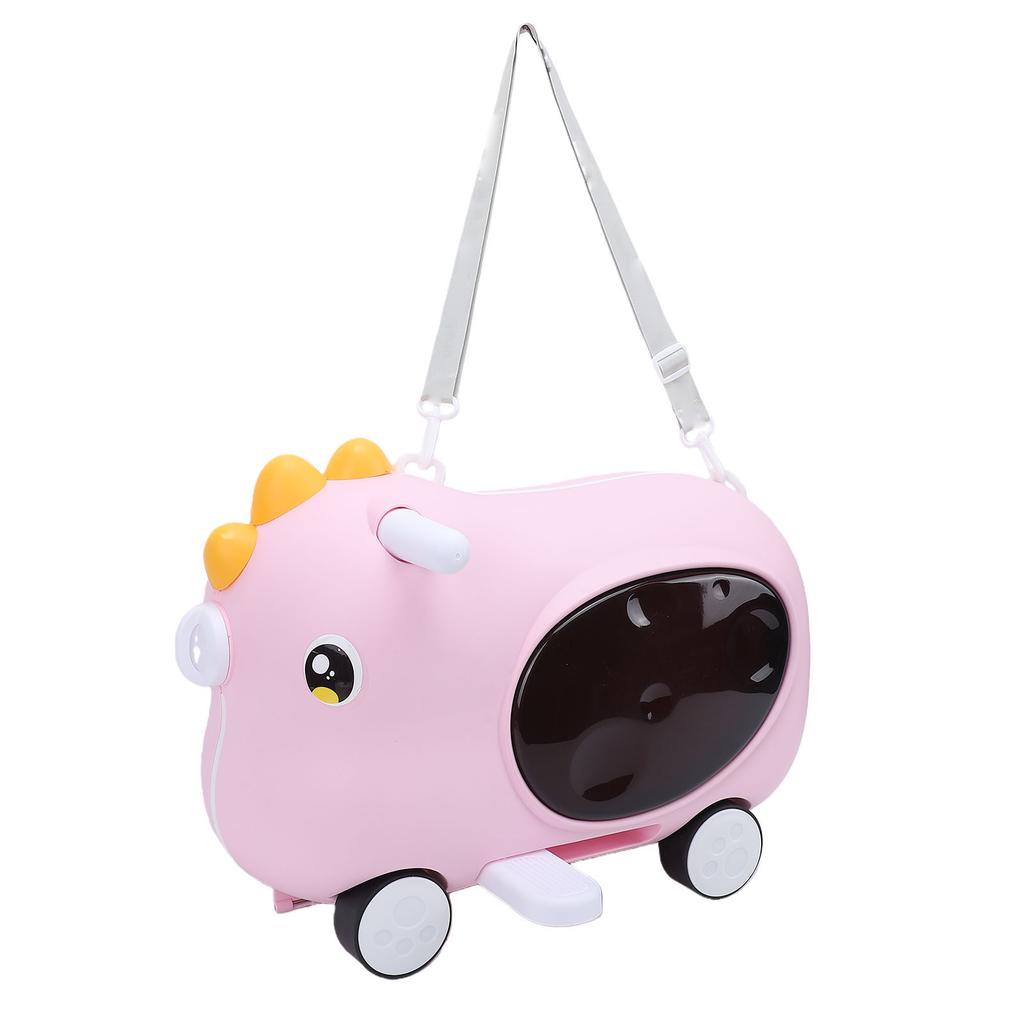 Kinder Mitfahrkoffer mit klappbarem Pedal Leichter Kinderkoffer Reisekoffer für Jungen Mädchen Pink