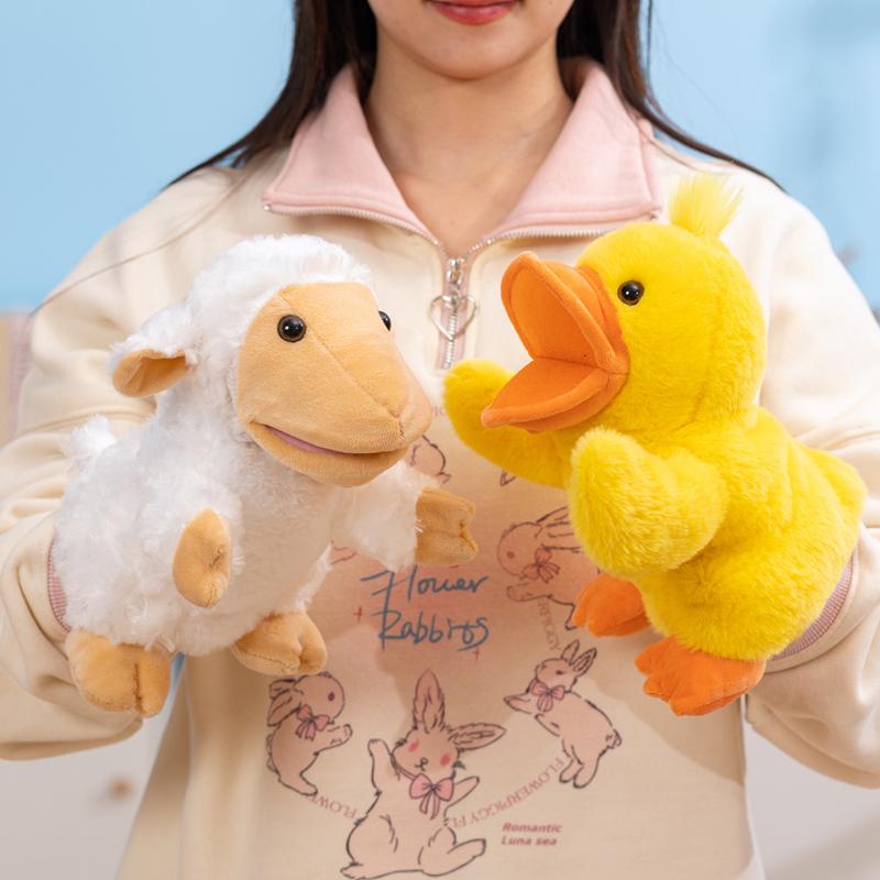 Großmaul Marionettenpuppe Plüschtier gefüllt Tier Schaf Gelbe Ente Weiche Spielzeuge Geschichtenerzählen Rollenspiel Requisiten Handpuppe Geschenke