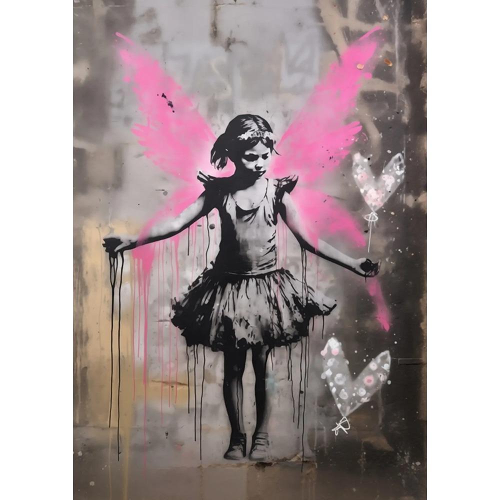 Pop Street Graffiti Wall Art Poster Banksy Ragazzo Ragazza con Palloncino su Tela Poster Stampe Pittura Soggiorno Decorazione Casa Regali