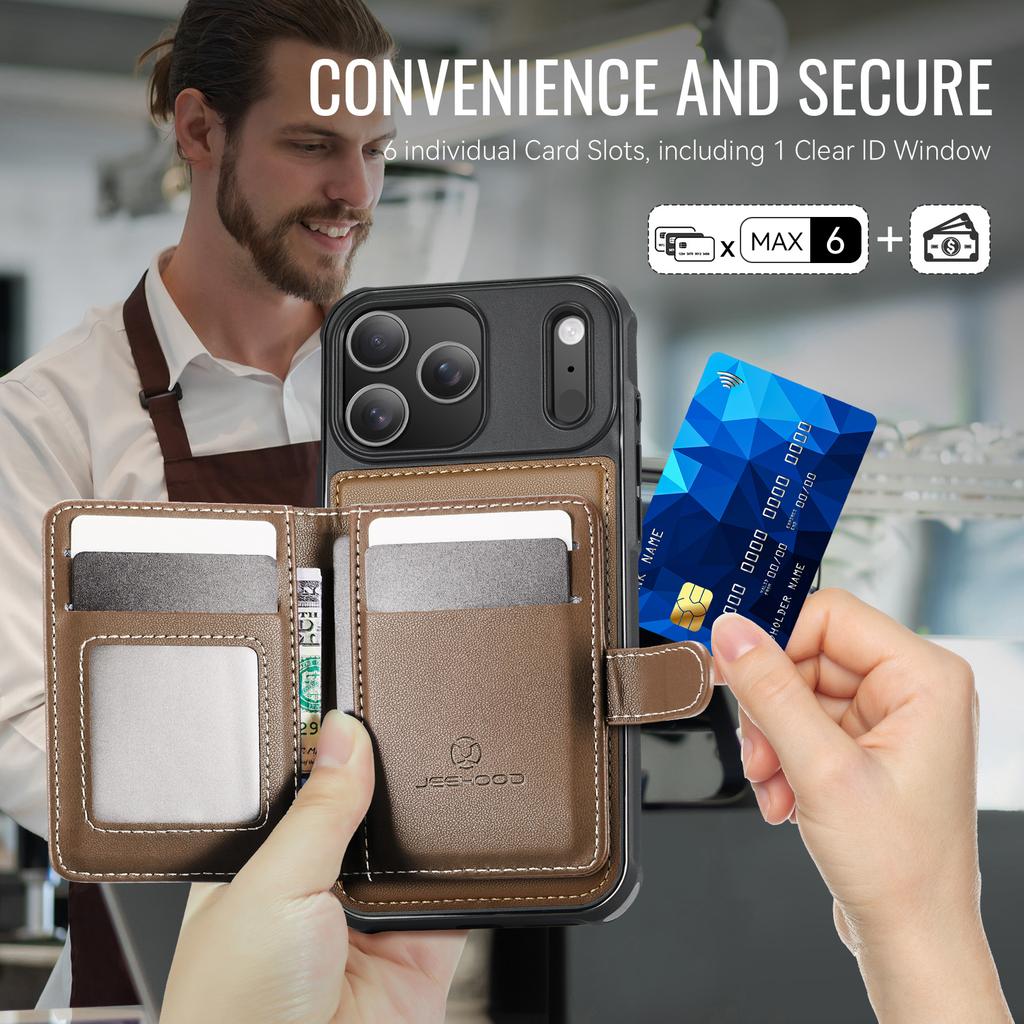 2 in 1 Magnetic RFID Leather Cards Solt Wallet Case For iPhone 17 Pro Max 16 Plus 15 14 13 12 11 For Magsafe Slim Fit Cover