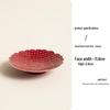 Red Ceramic Dessert Plate: Retro Chinese Pastry & Fruit Display Dish