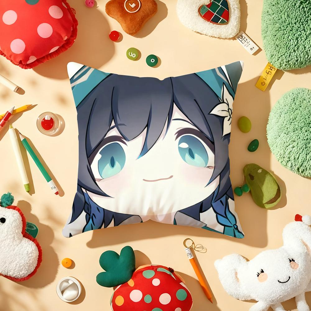 Anime Game Honkai Impact Cute Pillow Case Plush Fabric Soft DoubleSided Printed Sofa Warm Winter Home Gift Cushion Cover