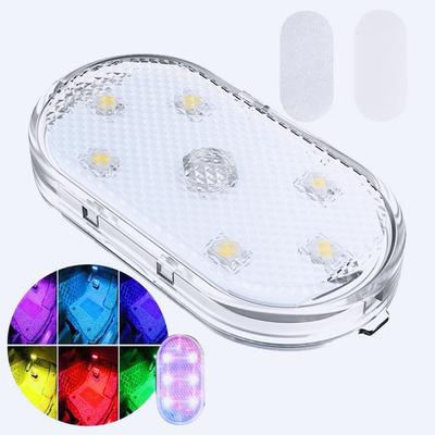 אור גג לרכב מגנטי אלחוטי 6 נורות LED - נטען USB - תאורת אווירה פנימית לבן/כחול/RGB