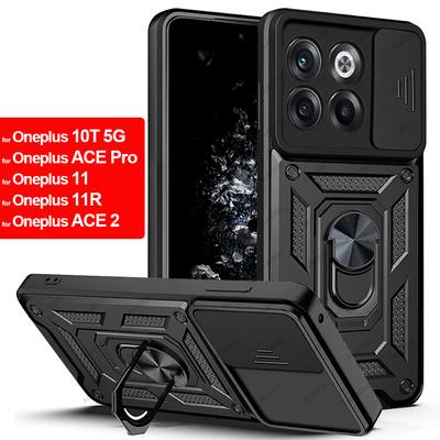 Capa dla Oneplus ACE 2 11R 10T 5G Case Slide osłona obiektywu aparatu dla Oneplus ACE 2 Pro Nord N20 SE N300 Armor Stand Case
