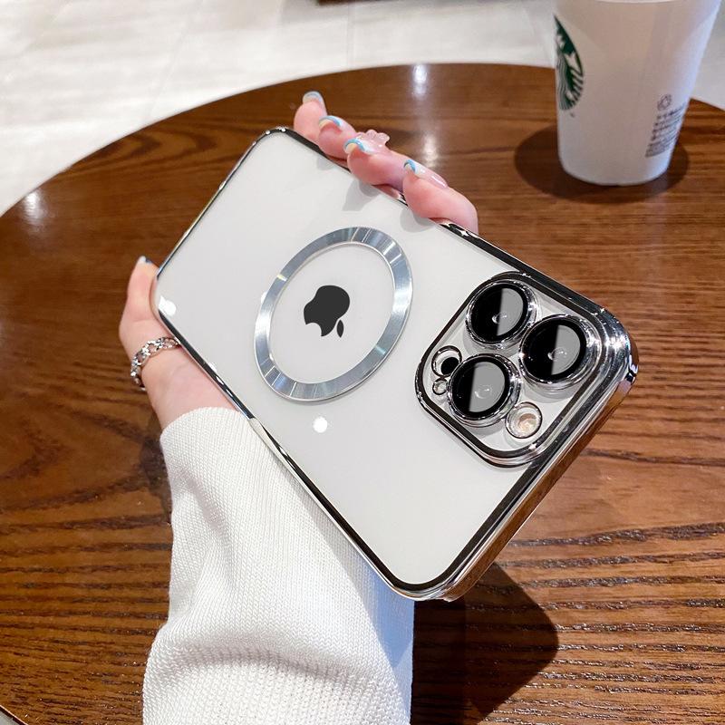 Suitable for Apple 16promax Phone Case, Magnetic Attraction, Iphone15 Full Cover, 14 Electroplated, 13 Transparent, 12 Anti-drop Shell
