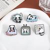 Cute Panda Enamel Pin Creative Panda Listening To Music Cartoon Animal Brooches Lapel Backpack Badge Jewelry Gifts for Friends