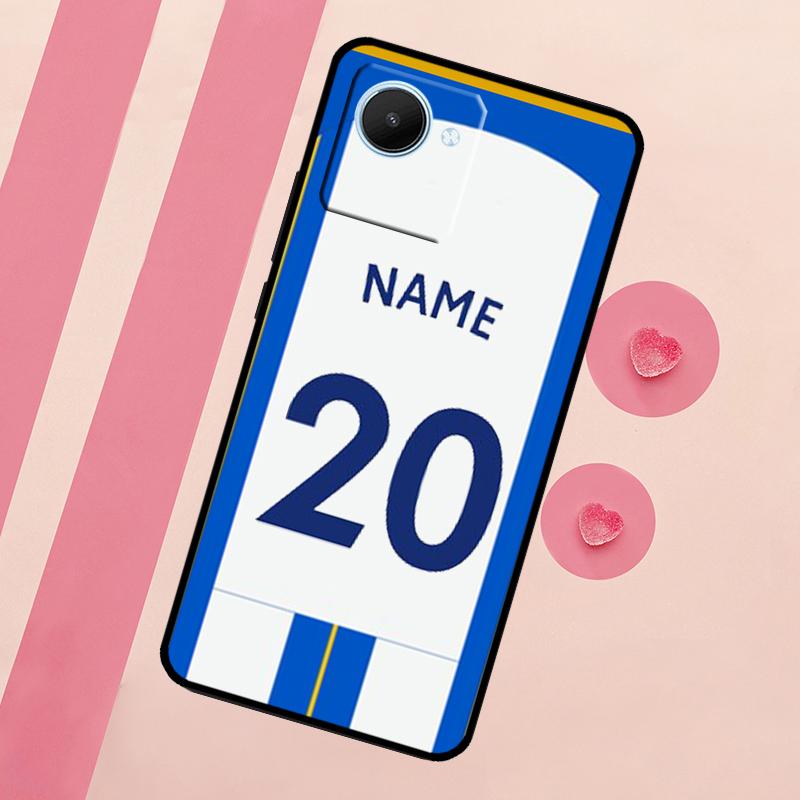 Custom Football Number Name Case For Realme C33 C55 C30 C31 C35 C53 C11 C15 C25s C21Y GT Neo 5 3T 2T 9 10 11 Pro Plus