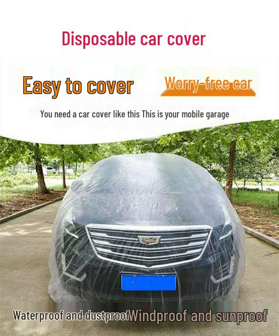 Universal Thickened Transparent Disposable Rainproof Car Cover