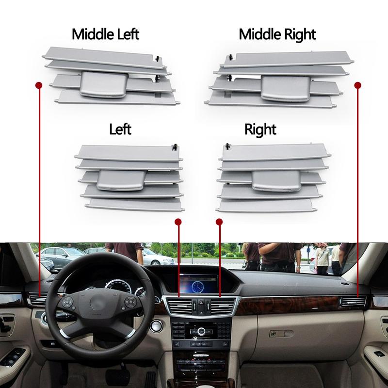 Car Front Dashboard Left Right Middle Air Vent Grille Repair Kit For Mercedes Benz E Class W212 E350 E550 2009 2010 2011 2012