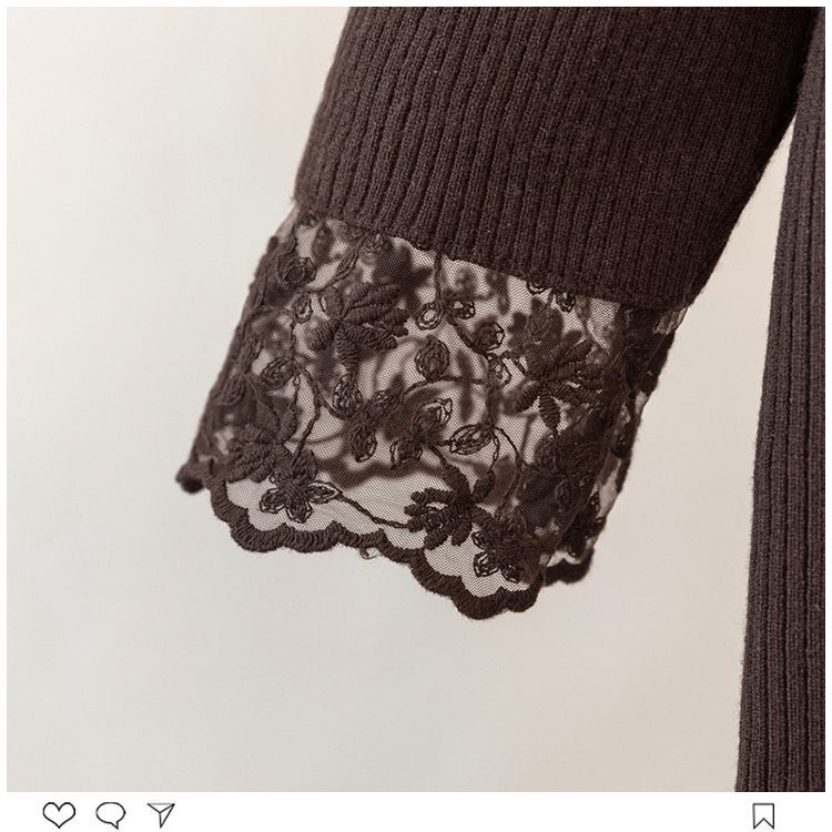 Women's Plus Size Base Shirt Lace Half Turtleneck Base Shirt Autumn Winter Solid Color Stretch Velvet Long Sleeve T-Shirt