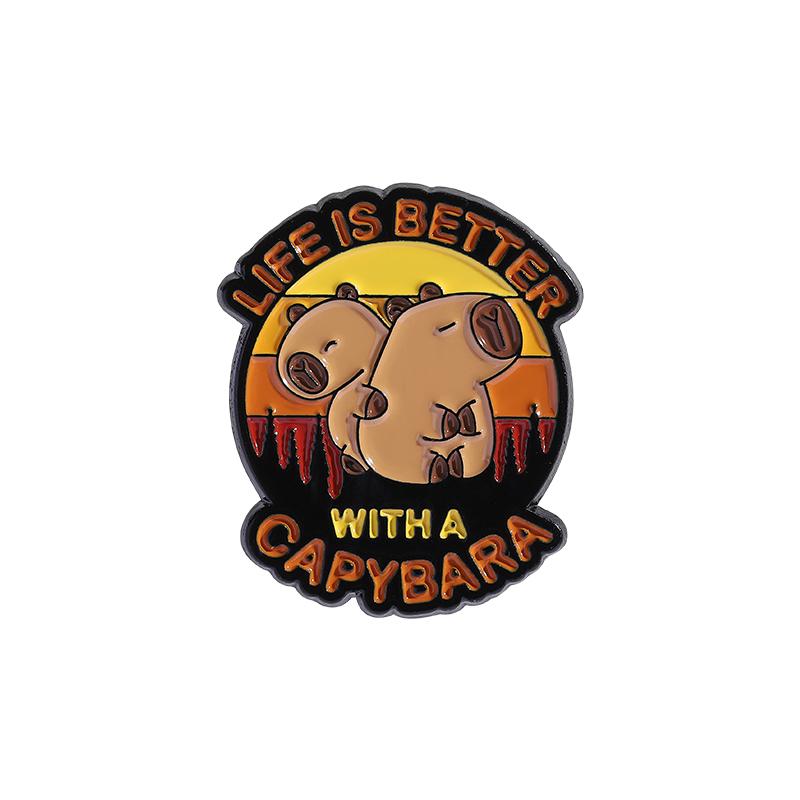 Wierzę Capybariam Emaliowana przypinka Emaliowana przypinka Urocza kapibara Capy Diem Broszki ze zwierzętami Przypinka do klapy Kreskówkowa biżuteria Prezenty dla przyjaciół