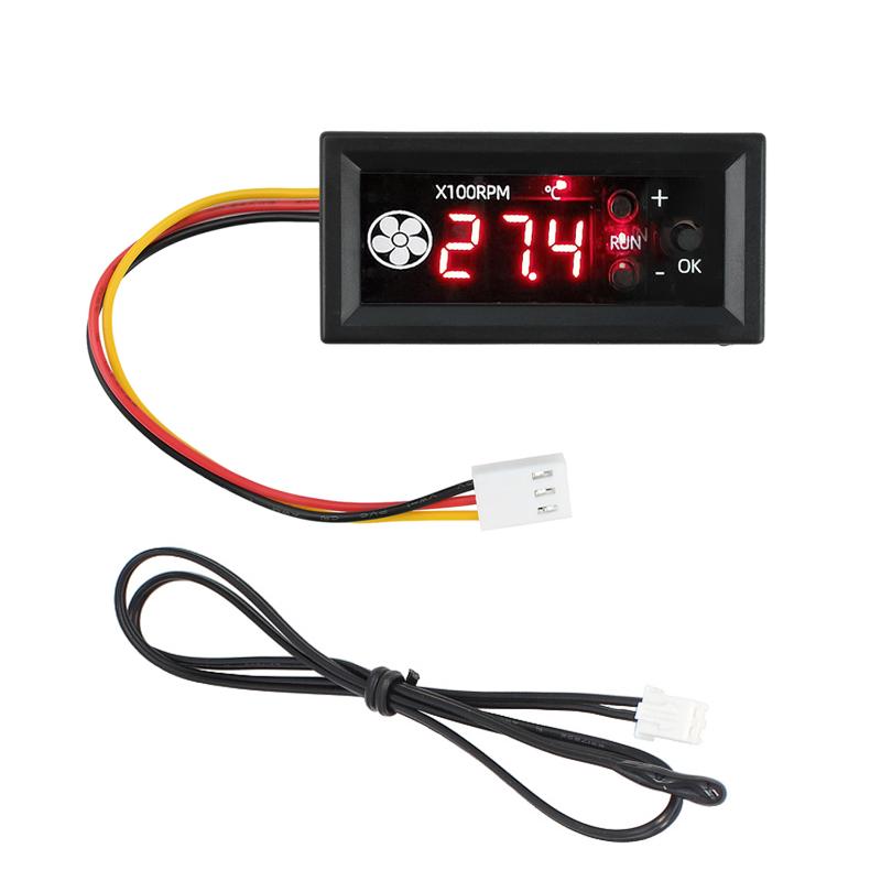 1Set 12V3A Digital Display Temperature Speed Chassis Noise Reduction 4-wire PWM Fan Temperature Control Speed Controller