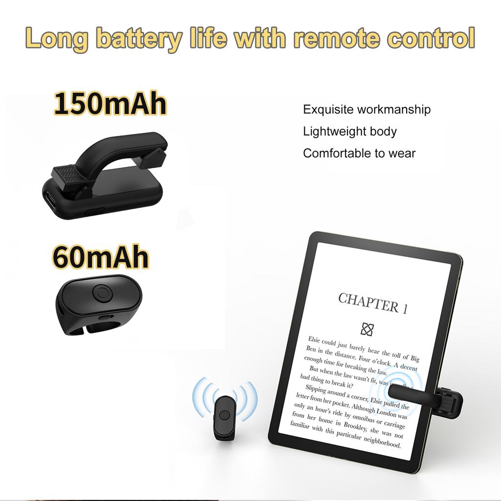 2-in-1 Page Turner Clicker Wireless E-book Page Turner Lightweight Record Triggers Remote for Kindle Paperwhite Accessories
