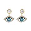 Devil's Eye Drip Oil Alloy Earrings: Trendsetting European & American Street Style