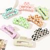 Yousheng 1/4Pcs Women Hair Claws Strong Fixation Plaid Pattern Design Hair Clips Versatile Lattice Hair Accessories