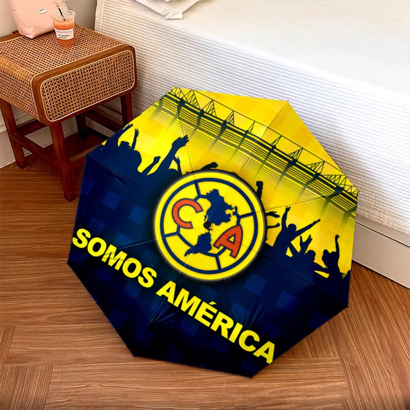 Club América pattern, automatic folding umbrella, portable and foldable design, 8 ribs, a Christmas or birthday gift.