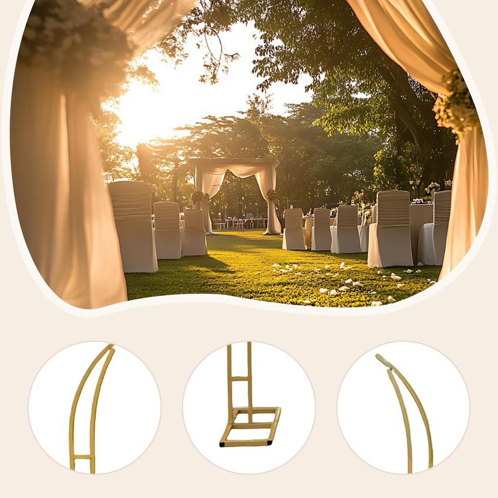 2 Pieces 5.9ft & 6.9ft Metal Wedding Arch Multifunctional Backdrop Stand