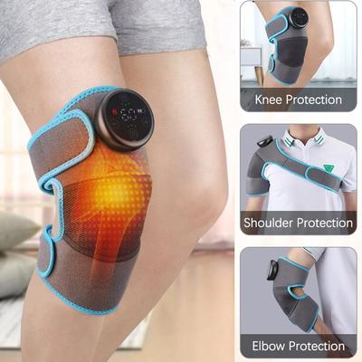 Elektrisk knä massagebälte Värmedyna Vibration Axel Massager Artrit Fysioterapi Massage Knäskydd Smärtlindring