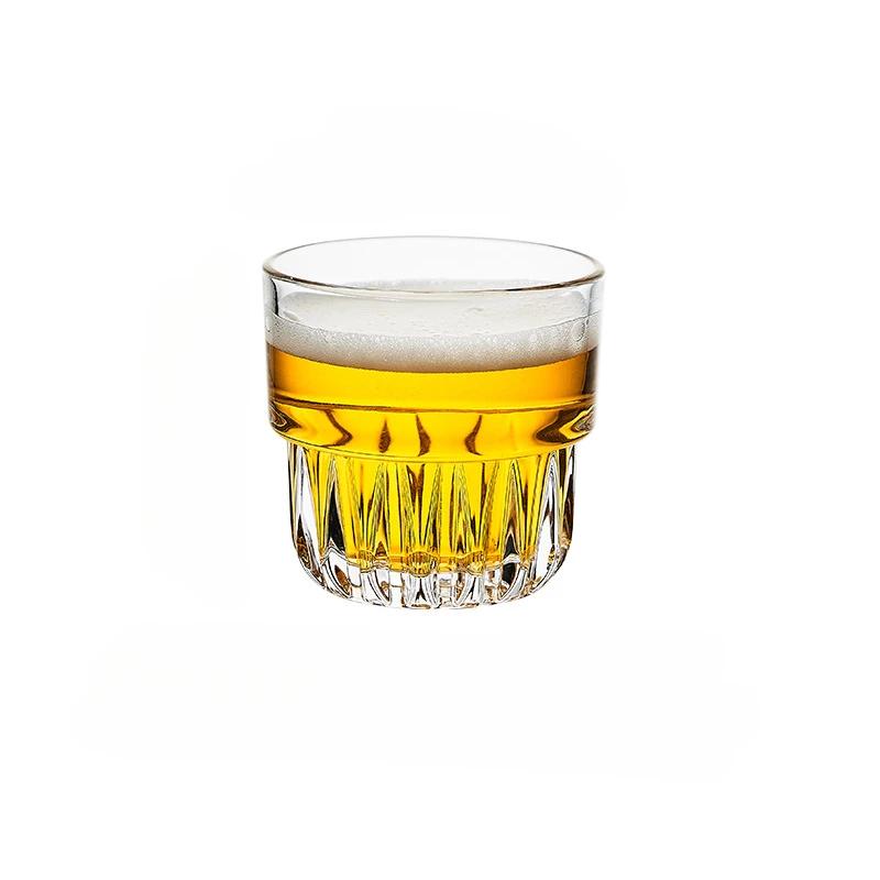 Creative Drinkware Luxury Crystal Glass Stacking Beer Cups Tempered Glass Glasses for Party Bars Elegant Mug Classical Whiskey 1pcs