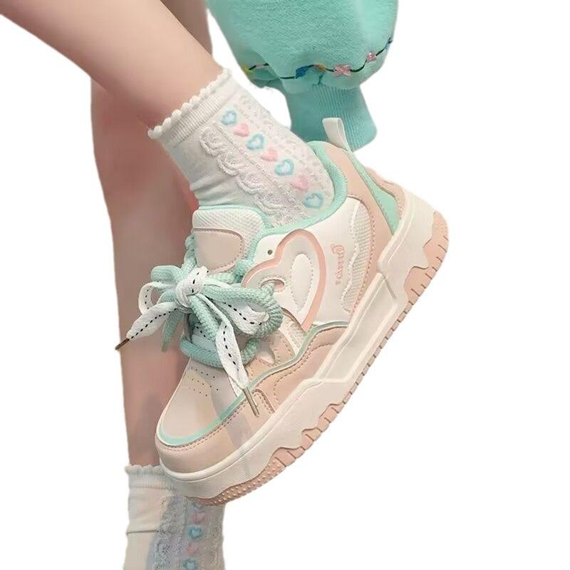 Thick Baseplate Shoes Women's New Autumn Versatile Shoes Women's Shoes Niche Dopamine White Shoes