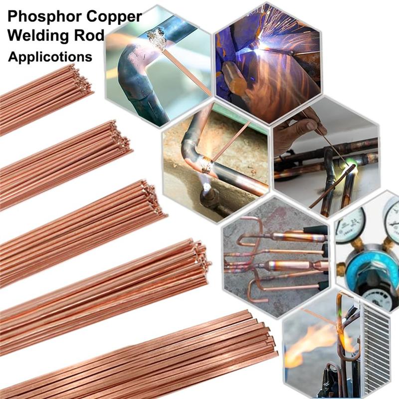 HHO-For Copper Pipe For Air Conditioner Refrigerator Brazing Rod 10 Sticks Self Fluxing Phosphor Welding Rod Pipe Oven