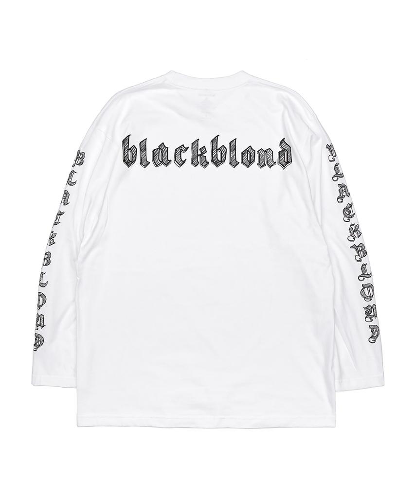 BLACKBLOND Vividi Sketch Logo Langarm-T-Shirt (Weiß)