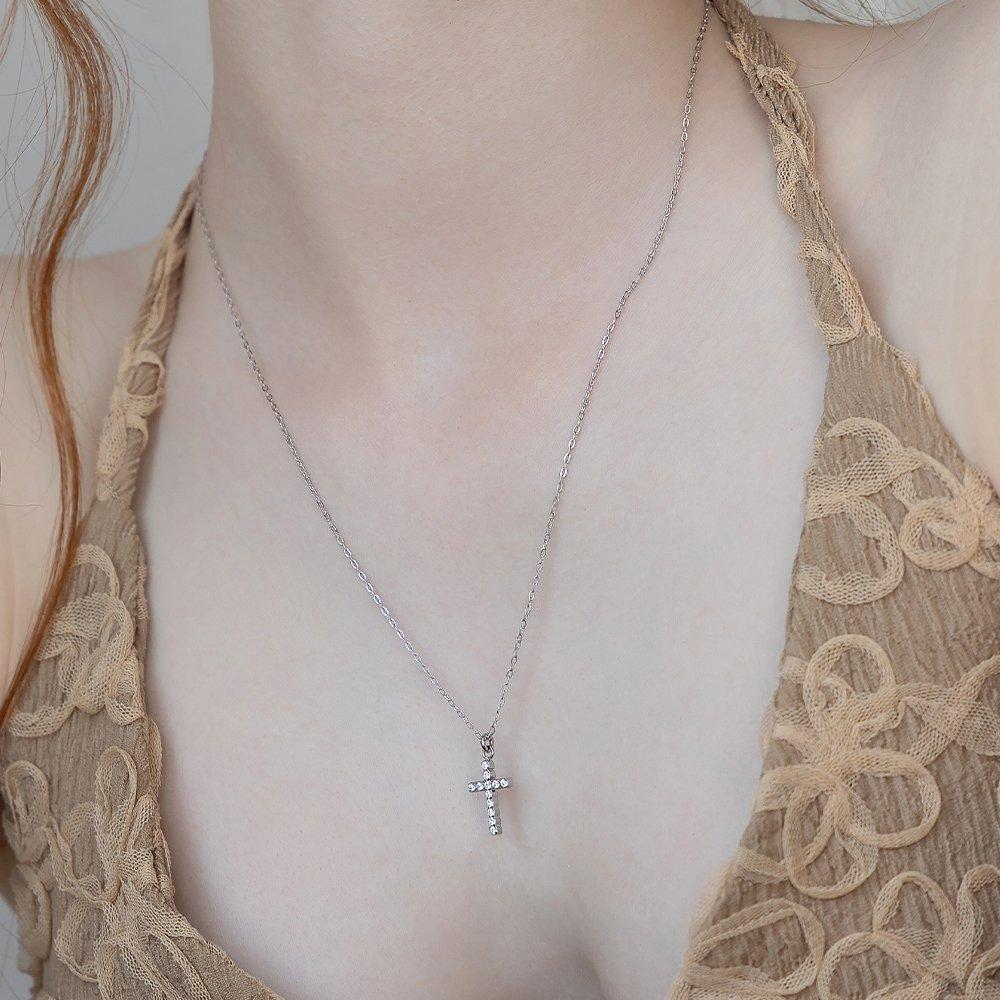 Bijou Cross Pendant Necklace Nz2493 Surgical Steel