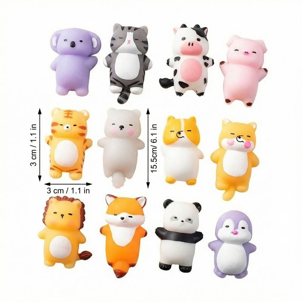 Mochi Squishy Cartoon Animal Toy Tabas Squishy Fun Toys For Kids Stress Relief Squeeze Party Favors Birthday Gift Goodie Bag