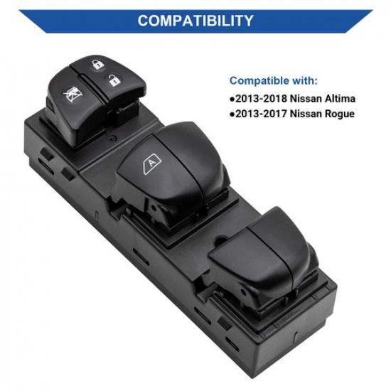 Master Window Switch Control Button for 2014-2017 Nissan Rogue Altima 254013TA5A