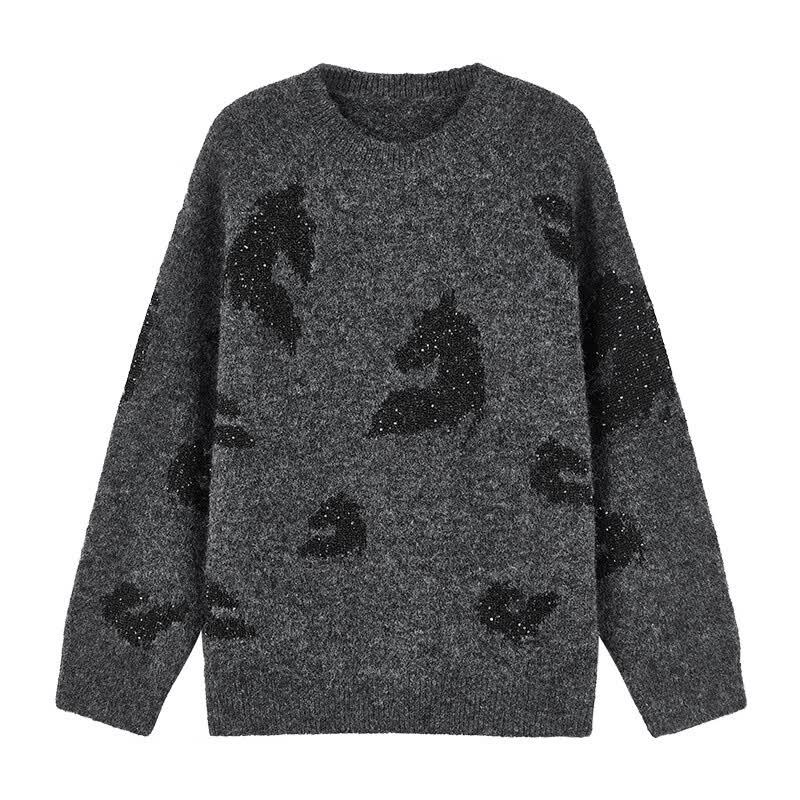 Qiusuiyiren Retro Jacquard Knit Sweater