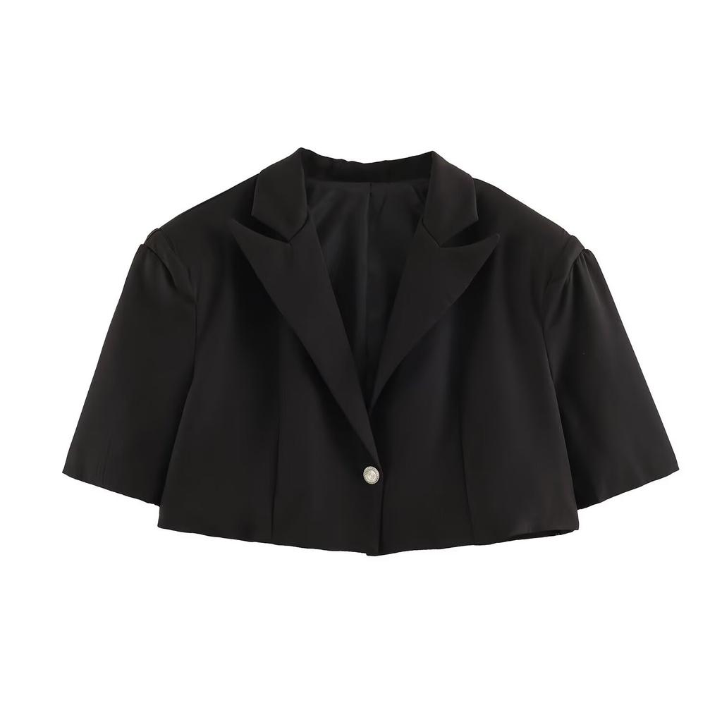 European and American style, new women's clothing, fashionable, casual and fashionable, ultra-short loose suit top
