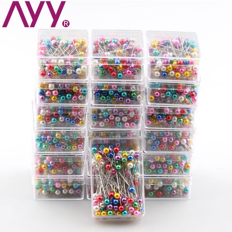 Colorful Pearlescent Head Pins for DIY Crafts and Sewing