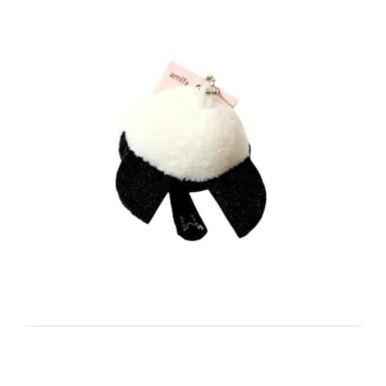 Fluffy Long-tailed Tit Mascot Keychain Plush Round 5cm Snow Fairy Character Mini Size Strap White Polyester Nylon Ball Chain