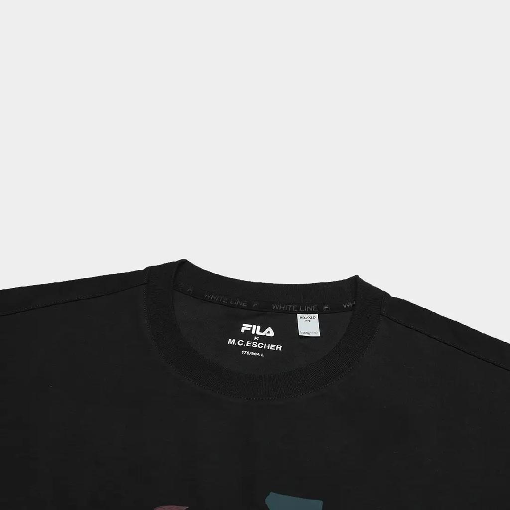 New FILA x M.C.ESCHER SS25 T Shirt Men's Jet Black F11M538102F-BK
