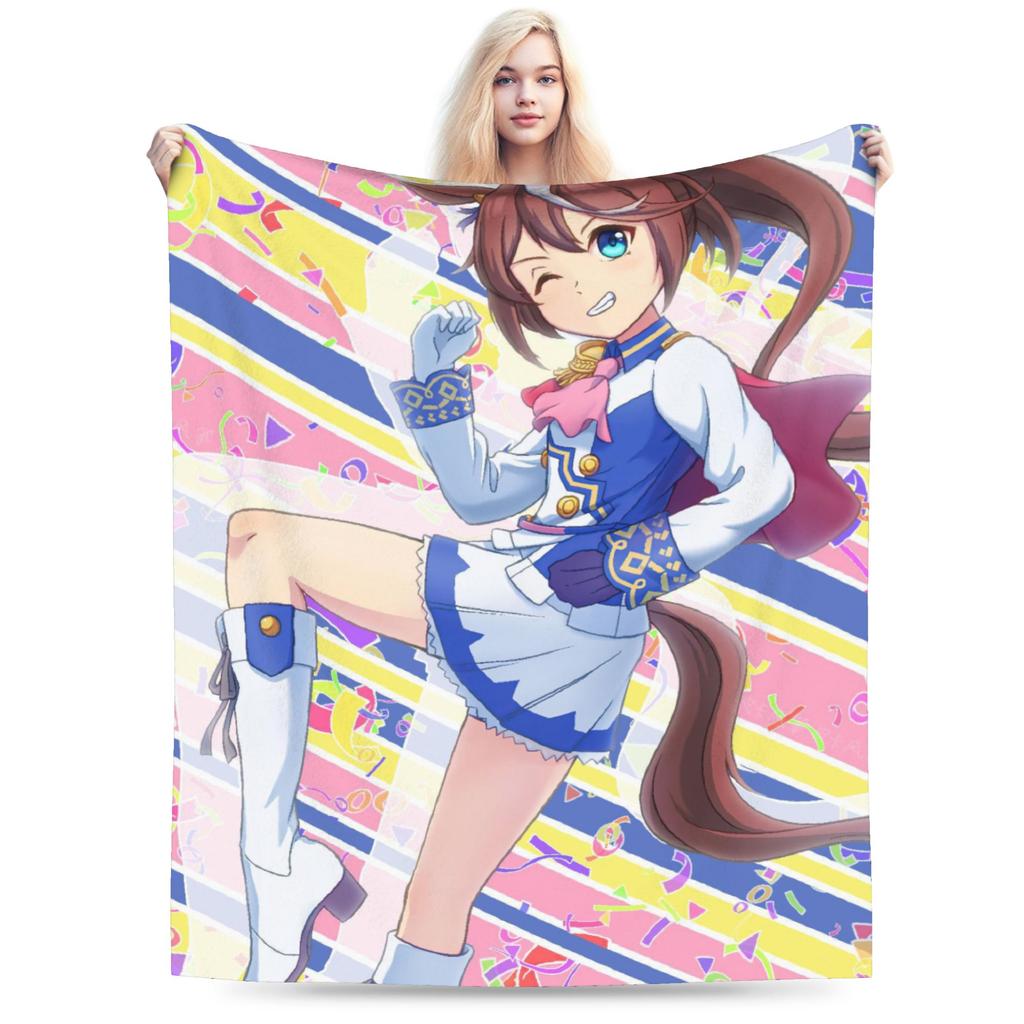 Anime Uma Musume Pretty Derby Blanket Fleece  Winter  Multi-function Soft Throw Blanket for Home Car Bedspread
